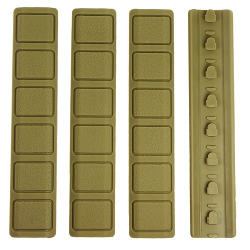 Kit 6 Protections Rail KeyMod/Picatinny En Caoutchouc Texturé - Anti-dérapant, Recouvrement 6.25 Pouces - Neuf