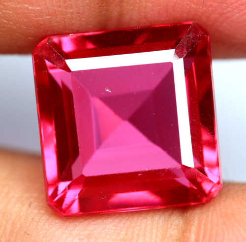 15.50 Ct Certified Flawless Natural Montana Pink Ruby Square Cut Loose Gemstone - Picture 2 of 6