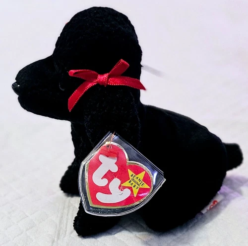 BEANNIE ORIGINAL BABY GI GI 1997 BLACK POODLE GEN 5 HANG/GEN 6 TUSH TAGS VINTAGE