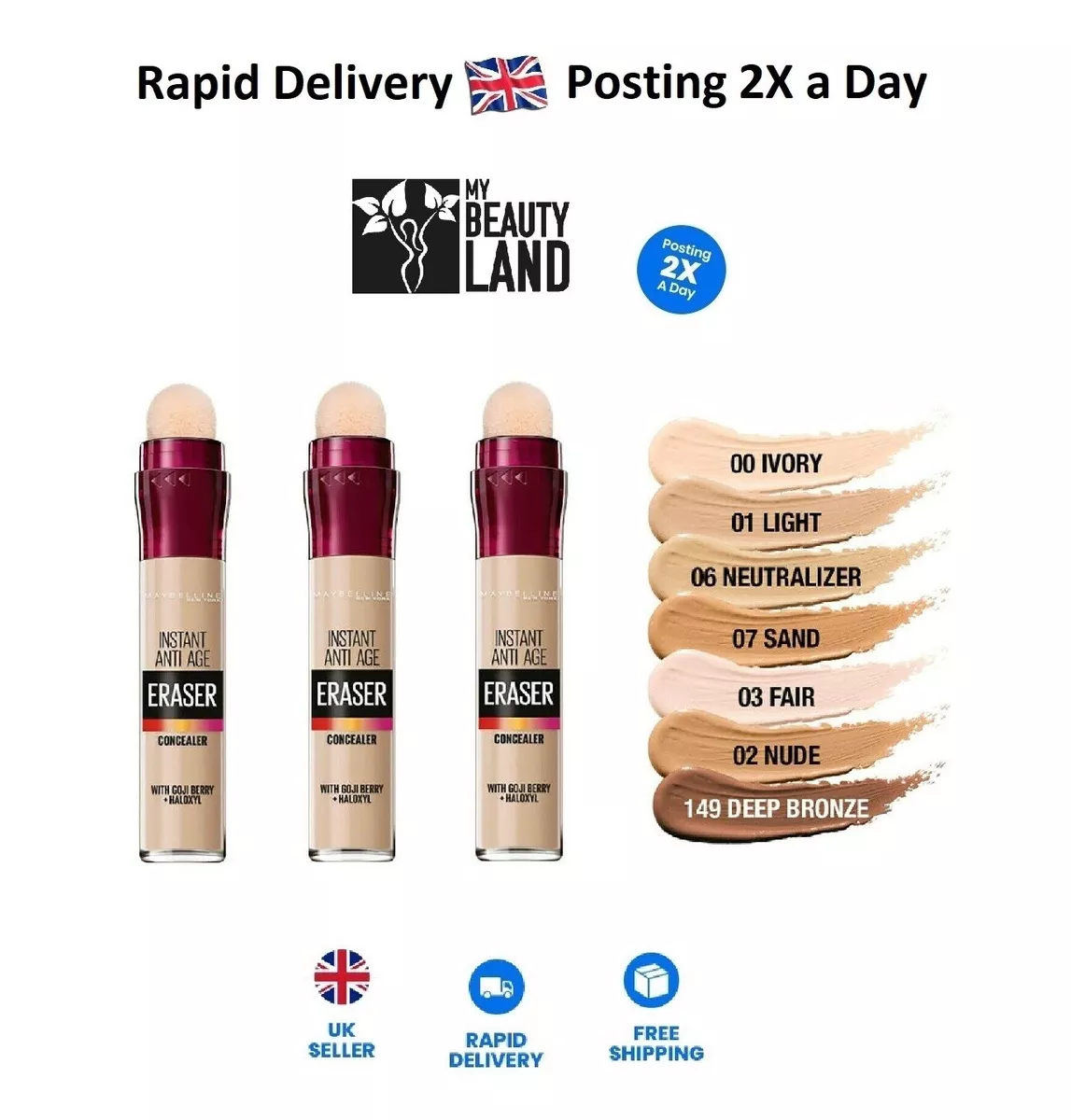 Maybelline Instant Anti Age Eraser Concealer 6.8ml Sealed All Shades
