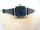 Vintage Ladies Timex Winding TV Style Case Watch Blue Dial England Winding