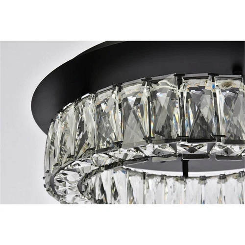 Elegant Lighting Monroe 18" Metal and Crystal LED Single Flush Mount in Black - Picture 6 of 8