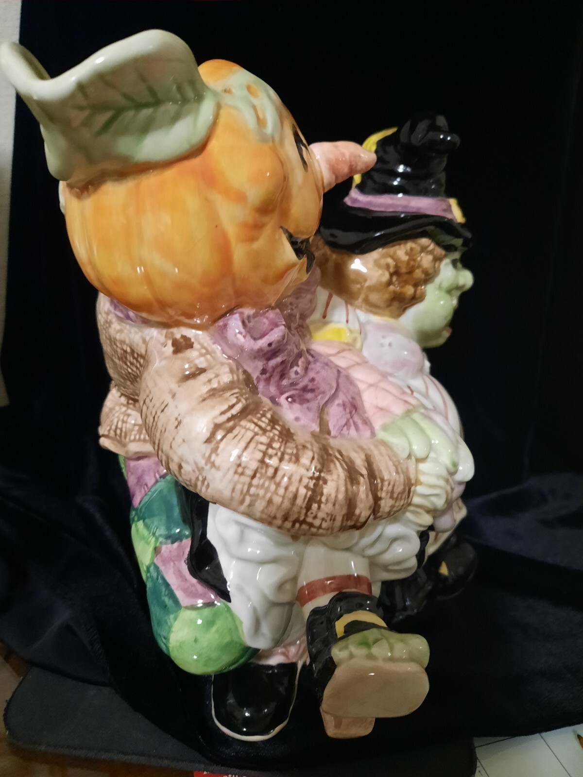 FITZ AND FLOYD HALLOWEEN HOEDOWN WITCH/SCARECROW PITCHER, EUC eBay
