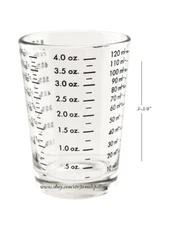 4 oz. Bar & Kitchen PROFESSIONAL MEASURING GLASS Jigger Shot Multiple Scale