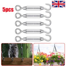 5PCS Steel Hook Strainer Turnbuckle Wire Tensioner Eye Rope Cable Tension Heavy
