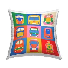 Bold Public Transportation Multi-Color Abstract Polyester 18 In. X 18 In. Throw