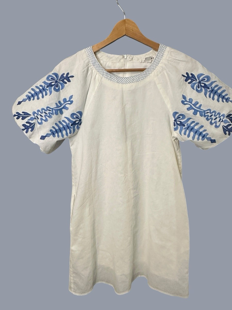 white linen formal dress STAUD, Grazia Linen Dress in White, Size 4 main image 0