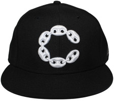 Crooks & Castles Chain C New Era Hat Cap Black - Size 7 1/4 Vintage Rare