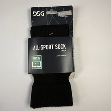 DSG All-Sport Youth Socks Black Small OTC Over the Calf Arch Support 1 Pair NEW