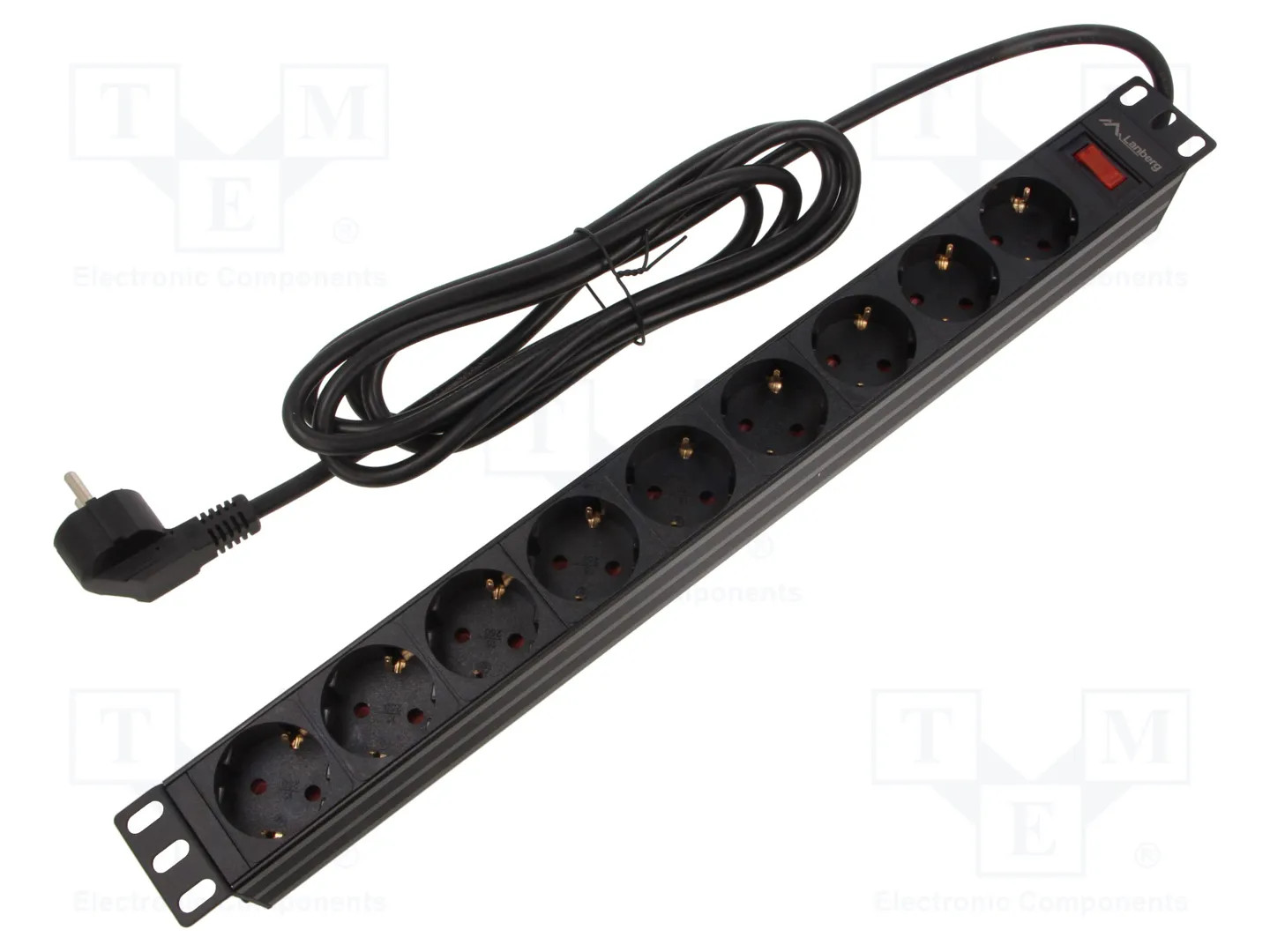 Multiprise Lanberg PDU-09F-0300-BK 9 Prises Schuko avec Protection Interrupteur et Montage Rack - Image 3