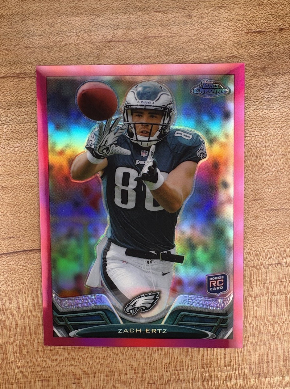 2013 Topps Chrome Zach Ertz Pink Refractor Rookie RC /399 Eagles
