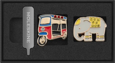 Moleskine Country Pins Thailand (2er-Set), Tuk-Tuk+ Elefant Deutsch 2026