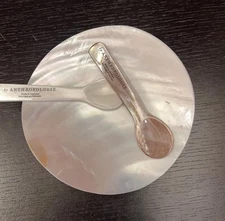 Anthropologie Mother of Pearl Spoon and Dish Set — Caviar Serving Set