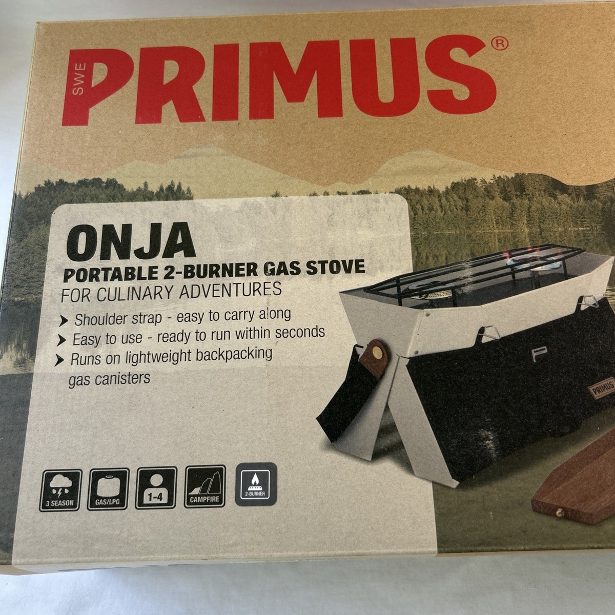 Primus Onja Portable 2-Burner Gas Stove for Camping and