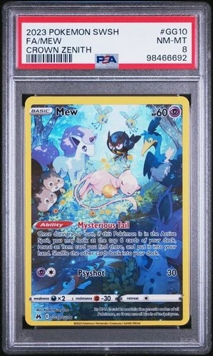 Mew GG10/GG70 Crown Zenith: Galarian Gallery Holo PSA 8