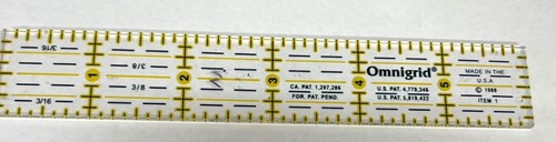 Omnigrid 6-Inch Quilting Ruler With Yellow Grid & Black Markings