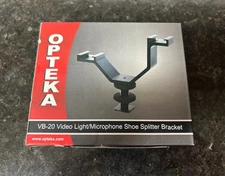 Opteka VB-20 Heavy Duty Video Light/Microphone Dual Cold Shoe Splitter Bracket