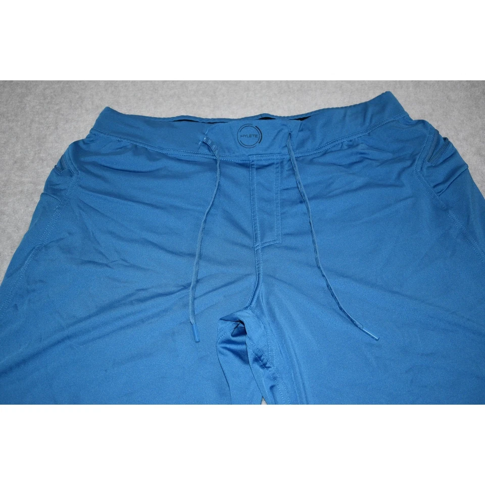 Hylete  Shorts Mens Size Large Stretch Gym Workout Polyester Blue Zip Pockets - Image 4 of 4