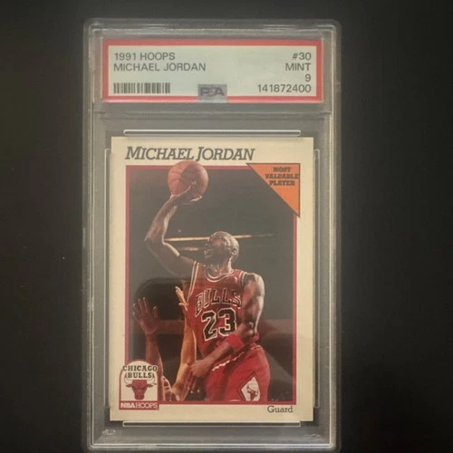 NBA Hoops 1991-92 Michael Jordan #30 Chicago Bulls MVP PSA 9 Basketball Card
