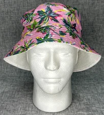 Juncture Adult Bucket Hat NEW Lightweight Packable Foldable Pink Palm Trees