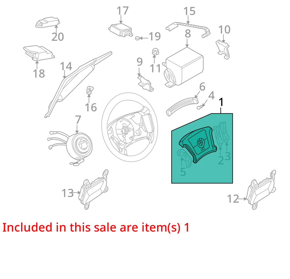 Air Bag Front Driver Wheel 4 Spoke Design With Phone Fits 98-99 BMW 528i 788050 Foto 2 de 4