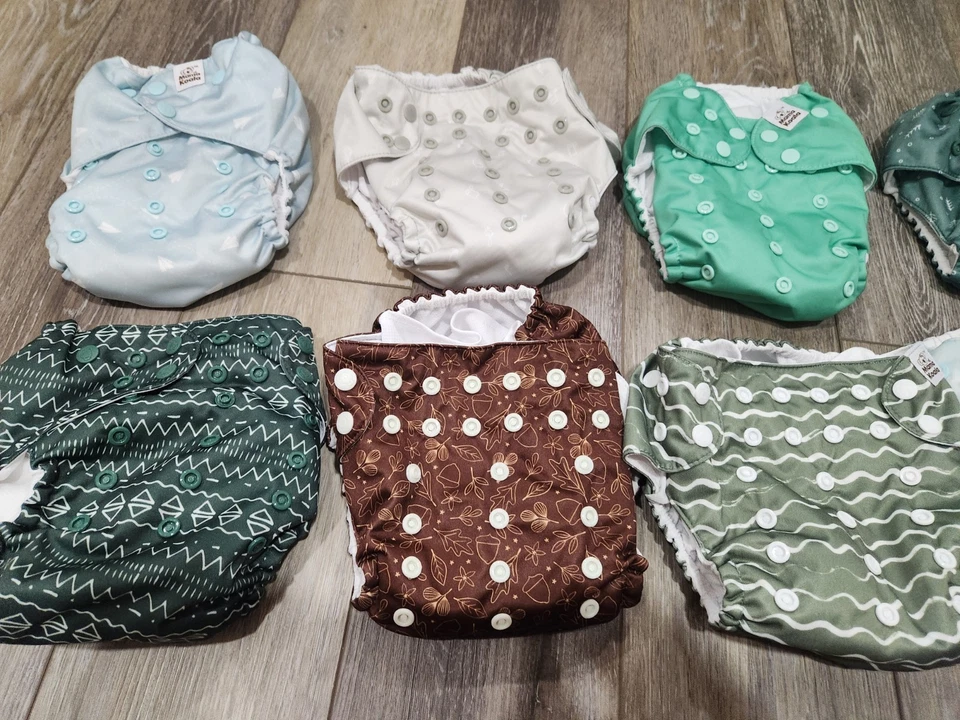 Mama Koala лот из 10 многоразовых тканевых подгузников-10 вставок один размер унисекс новый - Изображение 2 из 4