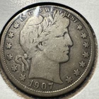 1907 D Barber Silver Half Dollar 50C Circulated Denver Mint Uncertified