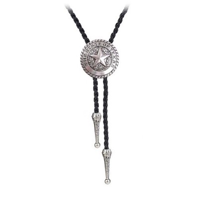 BRBAM Retro Style Western Cowboy Lone Star Bolo Tie Texas Symbol Leather Bolo...