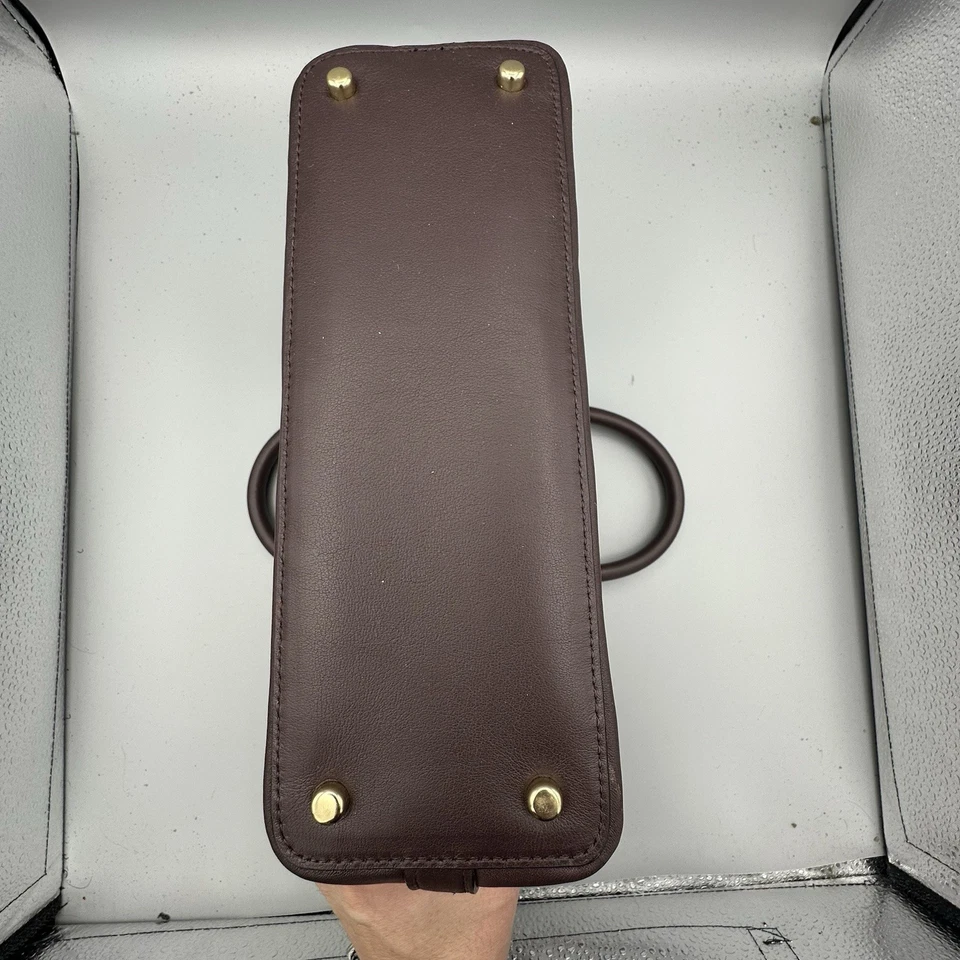 COACH Floral Patent Leather Satchel Womens Small Burgundy Bag F31354 - Image 3 of 4