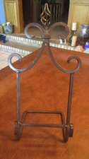 Wrought Iron Tabletop Easel Book Picture Frame Art Plate Display Stand 20” Heavy