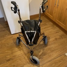 Days Rollator, 3 Wheeled Walking Aid. Black, with Bag. Pre Owned
