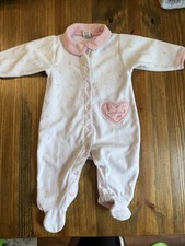 Vintage Carters Fleece Girl Footie Pajamas White Size L 9 Month Sweetheart Rose