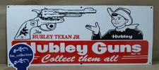 Hubley Guns Porcelain Enamel Sign  36 x 15 Inches 1 Sided