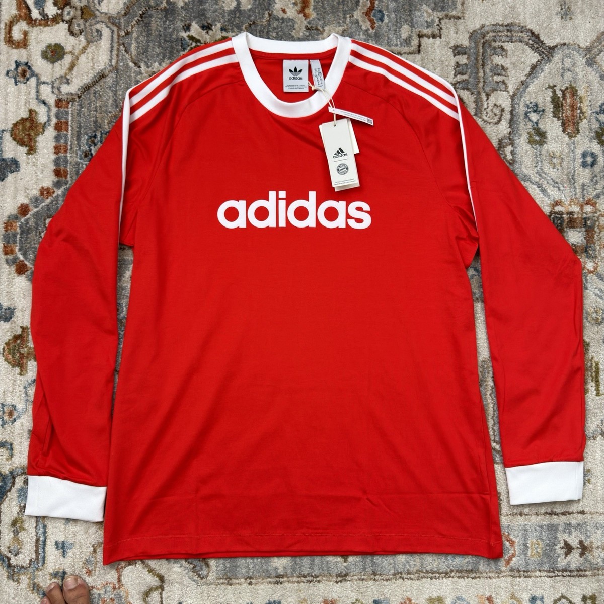 Adidas Originals FC Bayern Munich 70s Long Sleeve Jersey NWT Red