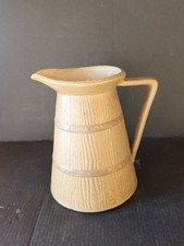 MEDIUM SIZE VINTAGE * DEE CEE *  MATT BROWN & TEXTURED STONEWARE  JUG  *
