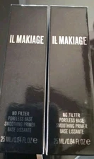 NO FILTER 2 PACK PORELESS BASE SMOOTHING PRIMER- 25ml NIB IL MAKIAG 