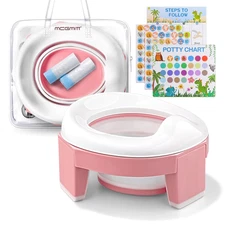 Portable Potty Seat for Kids Travel - Foldable Training Toilet Chair for Toddler