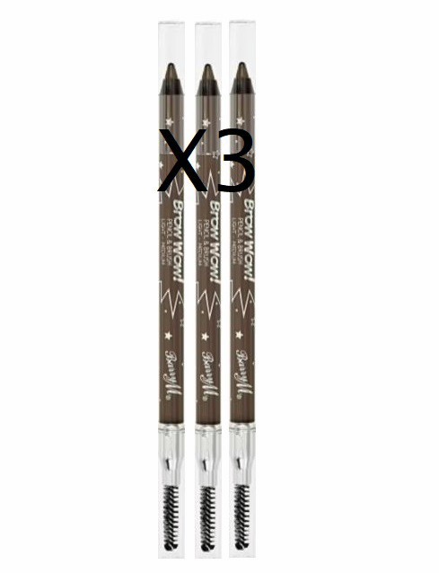 Barry M Brow Wow Pencil & Brush Medium/Dark 3 Pack