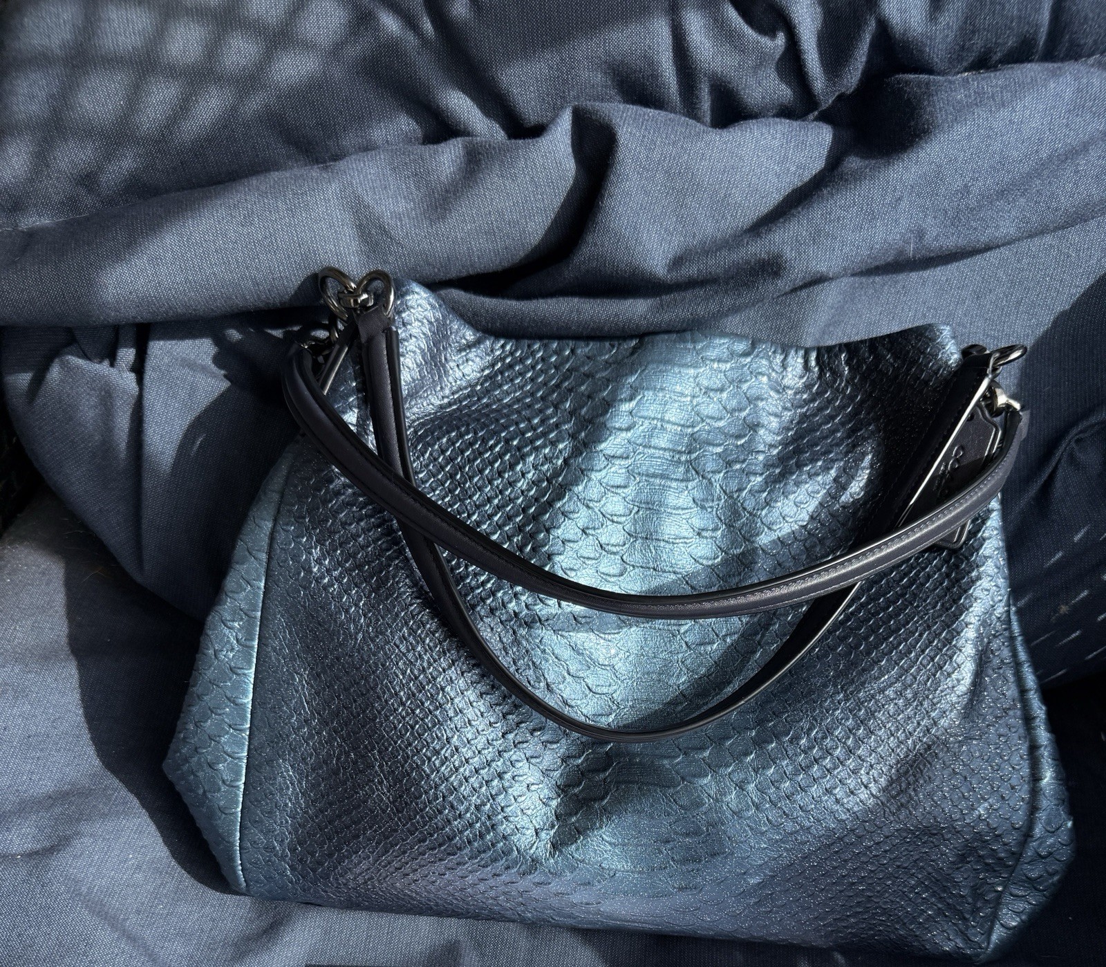 Coach Madison Phoebe Python Embossed Iridescent N… - image 2