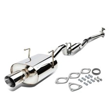 3.5 Tip Stainless Steel Catback Muffler Exhaust Set For 01-05 Civic Lxdxhx