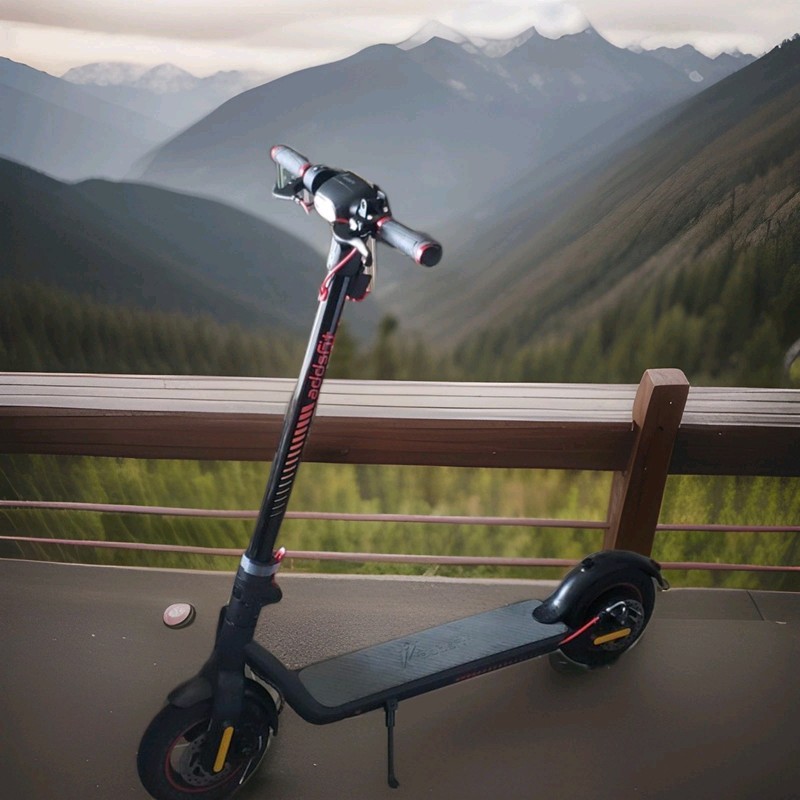 Addsfit Folding Kick Electric Scooter Standing E-Scooter, Black/Red