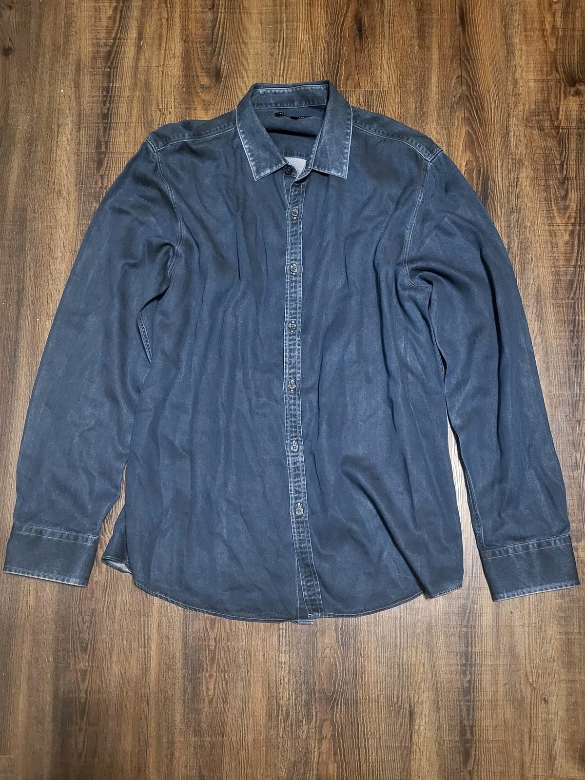 Robert Barakett Shirt Mens XL Blue Lyocell Button Down Long Sleeve Casual Soft