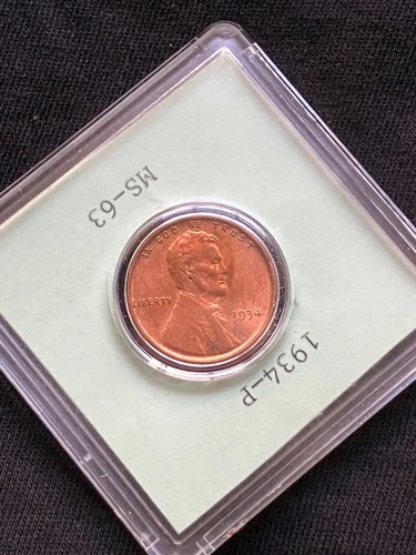 * 1934-P * SUPERB+ TONED GEM BU MINT Lincoln WHEAT PENNY * FROM OLD COLLECTION *
