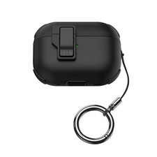 Black Protective Case for AirPods Pro 2 with Mechanical Switch Lock
