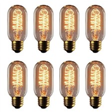 Vintage Edison Bulbs, 25 Watt, T45, 2700K Warm White Spiral Cage 25.0 Watts