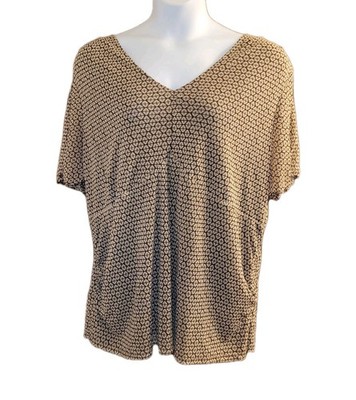 Attention Top Womens 3X Brown V- Neck Minimalist Stretch Business Casual  