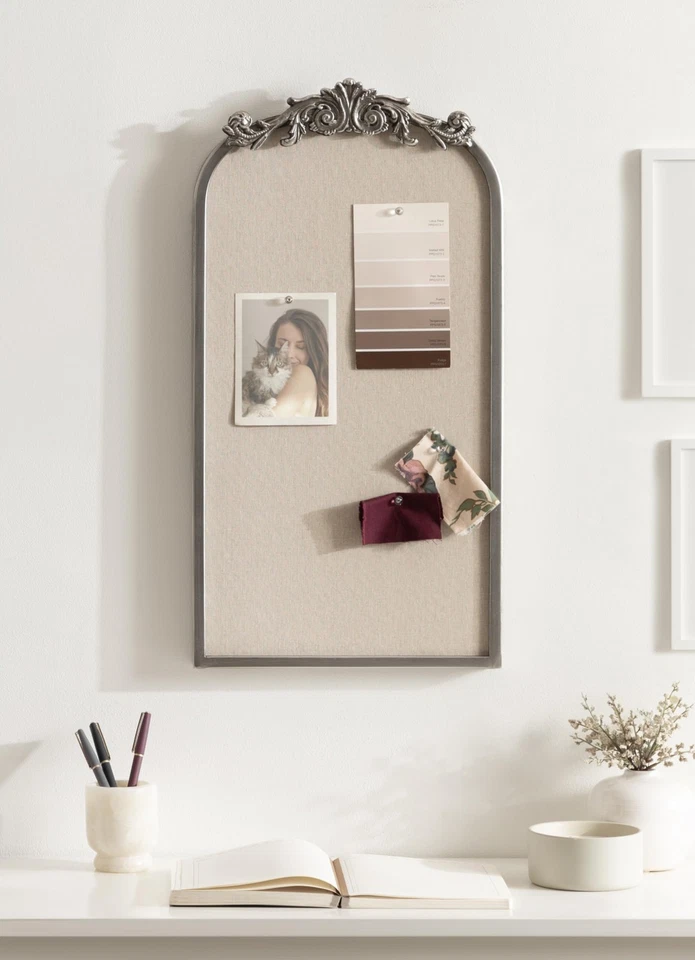 Vintage Silver Arendahl Arch Pinboard 25x13 Decorative Bulletin Board - Image 3 of 4