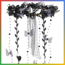 Fairy Flower Headpeice for Women, Woodland Elf Crown with Butterfly and Vines