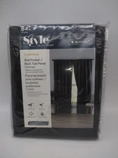 Style Selections 42x84"  Charcoal Blackout Back Tab Single curtain Item #1085019