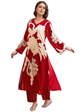 GoSriKi Women's Rayon Viscose Straight Printed Kurta with Palazzo